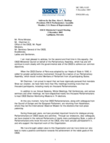 Address by the President of the OSCE Parliamentary Assembly