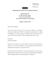 Opening Statement by the OSCE Secretary General