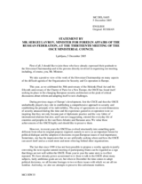 Statement by the Minister of Foreign Affairs of the Russian Federation