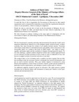 Statement by the Deputy Director General of the Ministry of Foreign Affairs of the State of Israel