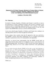Statement by the Minister for Foreign Affairs of Ukraine on behalf of Georgia, Republic of Moldova and Ukraine