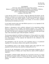 Statement by the Minister of Foreign Affairs and European Integration of the Republic of Moldova