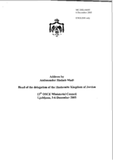 Address by the Ambassador of Jordan to the OSCE