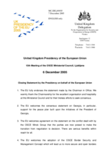 Closing Statement by the UK Presidency on behalf of the European Union