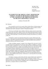 Closing Statement by the Minister of Foreign Affairs of the Russian Federation