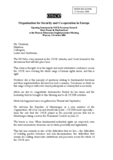 Opening statement by the OSCE Secretary General, Marc Perrin de Brichambaut