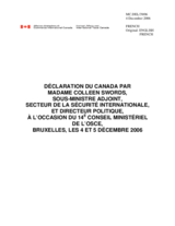 Canadian Statement by Ms. Colleen Swords Assistant Deputy Minister, International Security Branch, and Political Director (fr)
