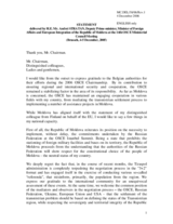Statement delivered by H.E. Mr. Andrei Stratan, Deputy Prime-minister, Minister of Foreign Affairs and European Integration of the Republic of Moldova