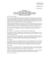 Remarks By H.E. Ms. Anna E. Fotyga, Minister for Foreign Affairs of the Republic of Poland