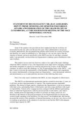 Discours de S.E.M. Jean Asselborn, Vice-Premier Ministre, Ministre des Affaires Etrangeres et de l'Immigration du Grand-Duche de Luxembourg