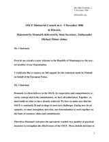 Statement by Denmark delivered by State Secretary, Ambassador  Michael Zilmer-Johns