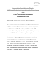 Statement by the Head of Afghanistan Delegation H.E. Dr. Davood Moradian, Senior Policy Advisor to the Minister of Foreign Affairs