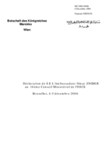 Declaration by Ambassador Omar Zniber, Permanent Representative of the Kingdom of Morroco in Vienna (fr)