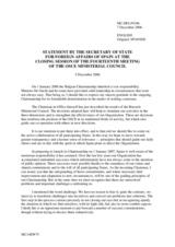 Discurso Secretario de Estado de Asuntos Exteriores