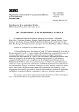 Statement by the Delegation of France (Annex 3 to MC Journal No.2) (fr)