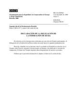 Statement by the Delegation of the Russian Federation (Annex 5 to MC Journal No. 2) (es)