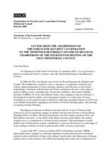 Letter from the Chairperson of the Forum for Security Co-operation (Annex 7 to MC Journal No.2)