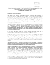 Written Contribution on behalf of the Croatian SEECP Chairmanship-in-Office