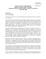 Address by H.E. Dr. Dimitrij Rupel, Minister of Foreign Affairs of Slovenia, Chairman of the OSCE Asian Partners Group for Co-operation