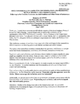 Remarks of the Honorable Alcee L. Hastings, President Emeritus, OSCE Parliamentary Assembly Chairman, United States Commission on Security and Cooperation