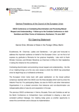 EU Statement by Gernot Erler, Minister of State in the Foreign Office, Berlin