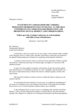 Statement by Ambassador Eric Lebédel, Permanent Representative of France