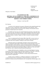 Statement by the Republic of San Marino