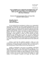 Statement of the Montenegrin Deputy Minster of Foreign Affairs Ambassador Milorad Scepanovic