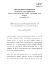 Statement by Gabriella Battaini-Dragoni, Coucil of Europe