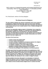 The Swiss Council of Religions by Prof. Alfred Donath, member of the Swiss Delegation