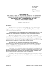 Statement by Algeria