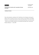 Contribution by Mr. Fatih Dursun, Swiss Delegation