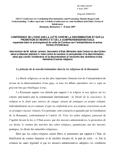Intervention de M. Adrian Lemeni, Secretaire d'Etat, Ministere dela Culture et des Cultes (fr)