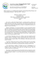 Statement by  Prof. Roberto de Mattei, European University Rome