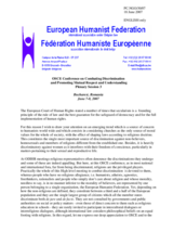Contribution by European Humanist Federation