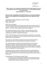 Statement by Estella Muyinda, National Anti-Racism Council of Canada