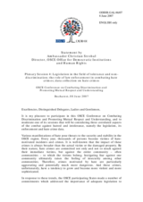 Statement by Ambassador Christian Strohal Director, OSCE Office for Democratic Institutions and Human Rights