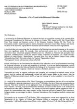 Romania: A New Trend in the Holocaust Education by Ph.D. Mihail E. Ionescu