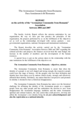 Report by Aromanian Community of Romania