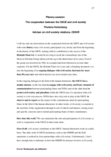 Contribution by Floriane Hohenberg, Adviser on civil society relations, ODIHR