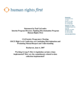 Contribution by Paul LeGendre, Human Rights First