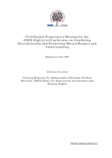 Closing Remarks by Amb. Christian Strohal, Director, ODIHR