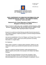 Statement by Mr. Erling Skjoensberg, Charge d'affaires