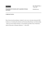 Preliminary schedule for side events