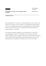 U.S. Commission on International Religious Freedom's chapter on the OSCE from the Commission's 2007, Annual Report
