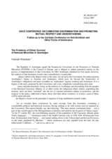 Statement by Dr. Hanush Kharatian, President of the Armenian Center for Ethnological Studies "Hazarashen"