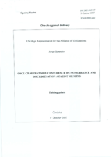 Opening Statement by H.E. Mr. Sampaio, UN High Representative for the Alliance of Civilizations