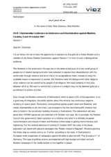 Statement by the Association of Islamic Organizations of Zurich, Switzerland