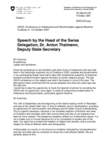 Statement by Amb. Thalmann, Deputy State Secretary, Switzerland