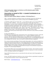 Statement by Ms. Friedman, Dialogue Coordinator, CEJI